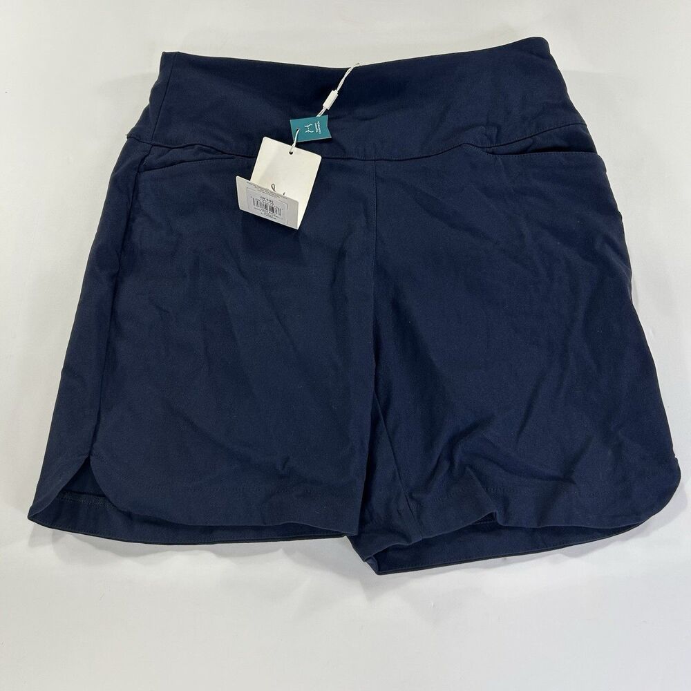 Lady Hagen Womens S Navy Blue Tummy Control Pull On Golf Shorts